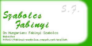 szabolcs fabinyi business card